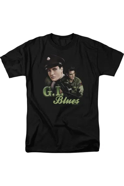 Gildan Elvis Presley G I Blues Short Sleeve Adult Tee / T-shirt In Black