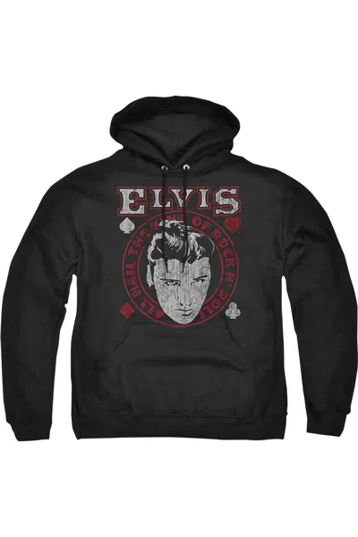 Gildan Elvis Presley Hail The King Adult Pull Over Hoodie In Black