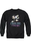 Gildan Elvis Presley I Want You Adult Crewneck Sweatshirt In Black