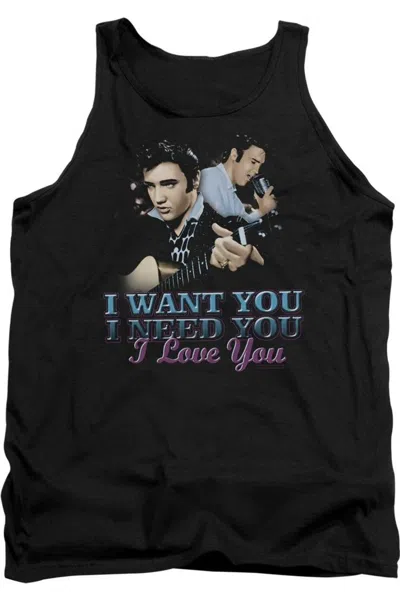 Gildan Elvis Presley I Want You Adult Tank In Black