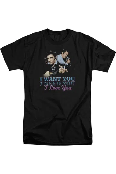 Gildan Elvis Presley I Want You Short Sleeve Adult T-shirt In Black