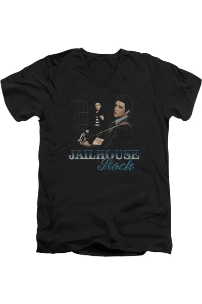 Gildan Elvis Presley Jailhouse Rock Short Sleeve Adult V Neck T-shirt In Black