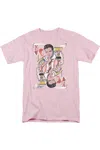 Gildan Elvis Presley King Of Hearts Short Sleeve Adult Tee / T-shirt In Pink