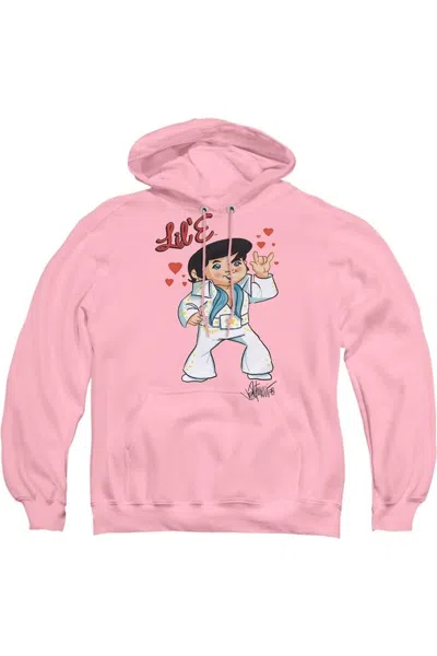 Gildan Elvis Presley Lil E Adult Pull Over Hoodie In Pink