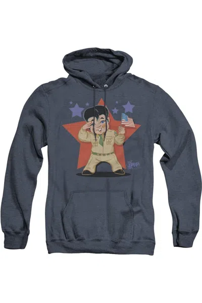 Gildan Elvis Presley Lil G I Adult Heather Hoodie In Blue