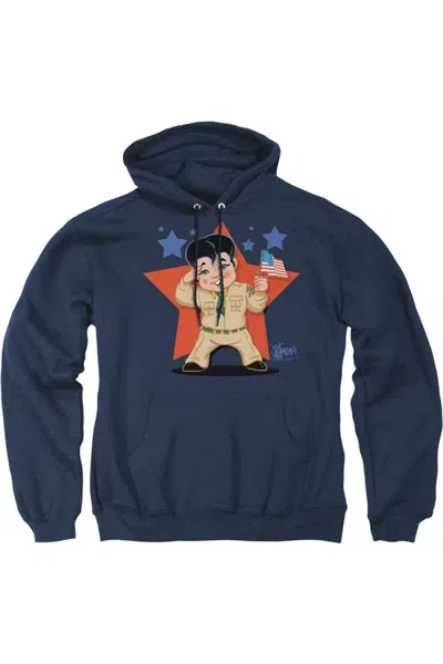 Gildan Elvis Presley Lil G I Adult Pull Over Hoodie In Blue