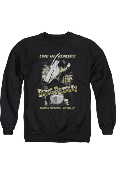 Gildan Elvis Presley Live In Buffalo Adult Crewneck Sweatshirt In Black