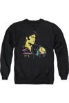 Gildan Elvis Presley Neon Elvis Adult Crewneck Sweatshirt In Black