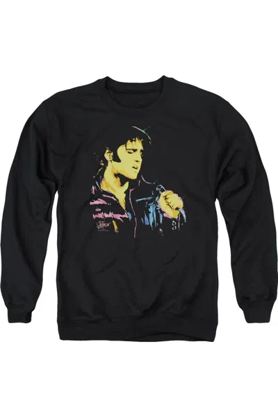 Gildan Elvis Presley Neon Elvis Adult Crewneck Sweatshirt In Black