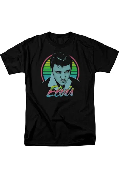 Gildan Elvis Presley Neon King Short Sleeve Adult Tee / T-shirt In Black