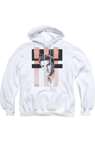 Gildan Elvis Presley Retro Adult Pull Over Hoodie In White