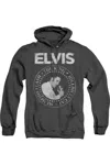 Gildan Elvis Presley Rock King Adult Heather Hoodie In Black