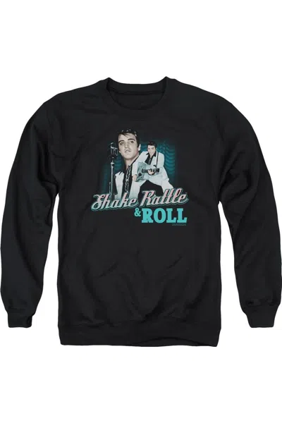 Gildan Elvis Presley Shake Rattle & Roll Adult Crewneck Sweatshirt In Black