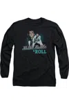 Gildan Elvis Presley Shake Rattle & Roll Long Sleeve Adult Tee / T-shirt In Black