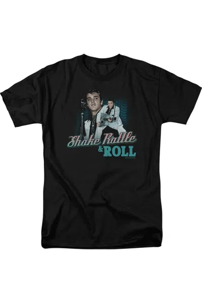 Gildan Elvis Presley Shake Rattle & Roll Short Sleeve Adult Tee / T-shirt In Black