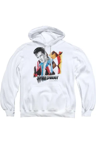 Gildan Elvis Presley Speedway Adult Pull Over Hoodie In White