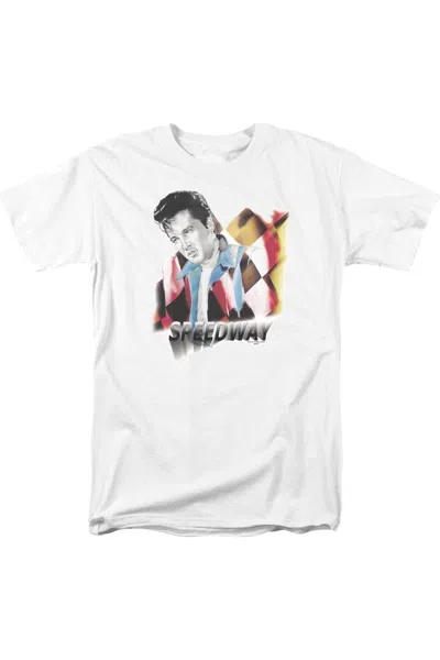 Gildan Elvis Presley Speedway Short Sleeve Adult Tee / T-shirt In White