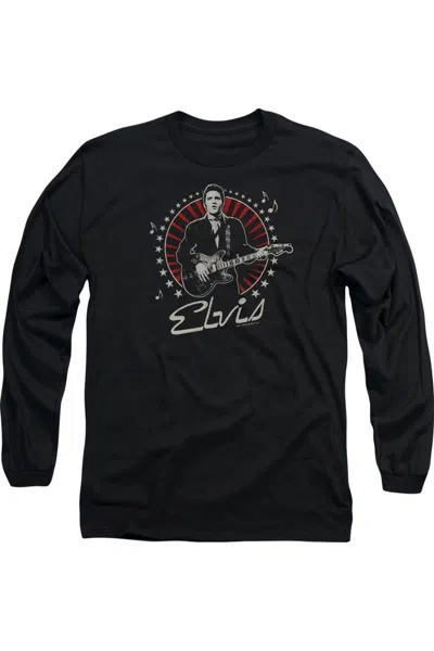 Gildan Elvis Presley Stars Long Sleeve Adult Tee / T-shirt In Black