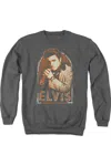 Gildan Elvis Presley Stripes Adult Crewneck Sweatshirt In Pink