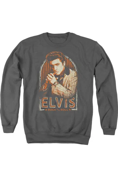 Gildan Elvis Presley Stripes Adult Crewneck Sweatshirt In Pink