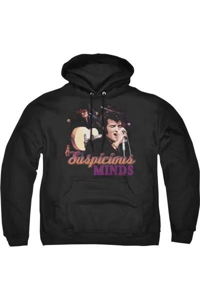Gildan Elvis Presley Suspicious Minds Adult Pull Over Hoodie In Black