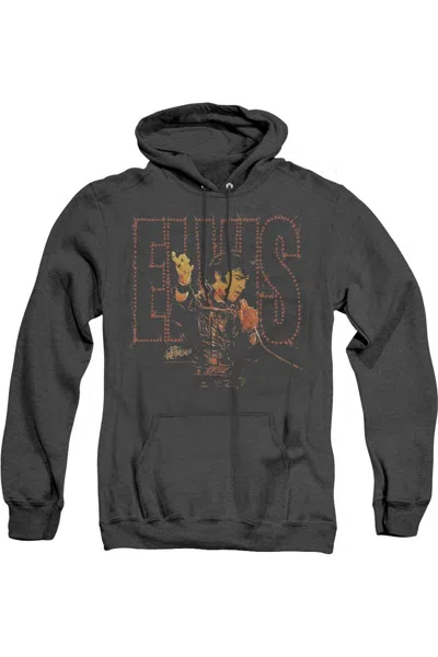 Gildan Elvis Presley Take My Hand Adult Heather Hoodie In Black