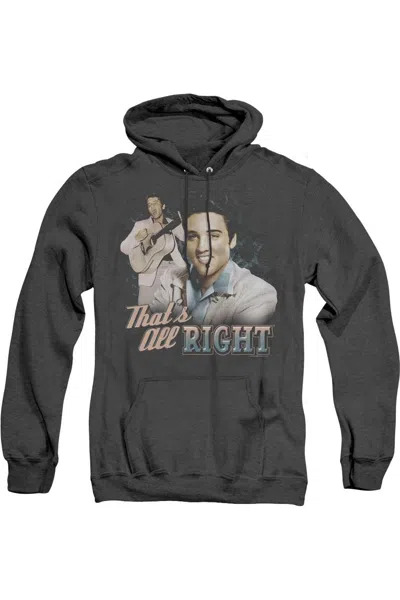 Gildan Elvis Presley Thats All Right Adult Heather Hoodie In Black