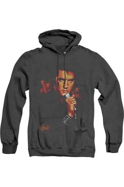 Gildan Elvis Presley Trouble Adult Heather Hoodie In Black
