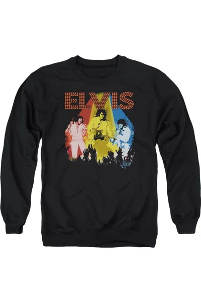 Gildan Elvis Presley Vegas Remembered Adult Crewneck Sweatshirt In Black