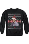Gildan Elvis Ugly Christmashort Sleeveweater Adult Crewneck Sweatshirt In Black
