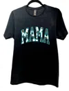 Gildan Embroidered Mama Graphic Tee Top In Black In Black