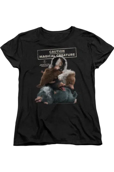 Gildan Fantastic Beasts 2 Cuddle Puddle Short Sleeve Women´s Tee / T-shirt In Black