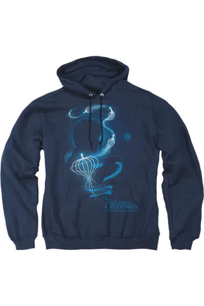 Gildan Fantastic Beasts 2 Newt Silhouette Adult Pull Over Hoodie / Hooded Sweatshirt In Blue