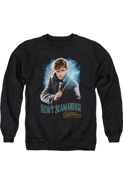 Gildan Fantastic Beasts 2 Scamander Monogram Adult Crewneck Sweatshirt In Black