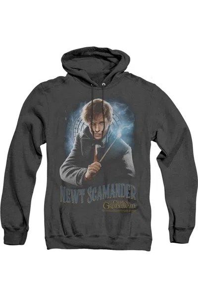 Gildan Fantastic Beasts 2 Scamander Monogram Adult Heather Hoodie / Hooded Sweatshirt In Black