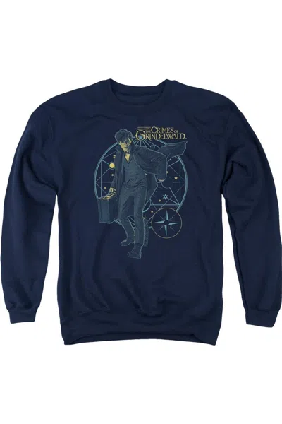 Gildan Fantastic Beasts 2 Suitcase Adult Crewneck Sweatshirt In Blue