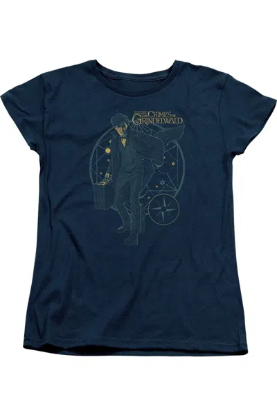 Gildan Fantastic Beasts 2 Suitcase Short Sleeve Women´s Tee / T-shirt In Blue