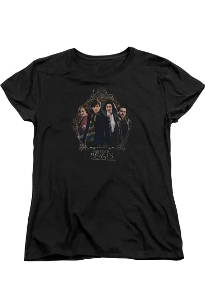 Gildan Fantastic Beasts Group Portrait Short Sleeve Womens Tee / T-shirt In Black