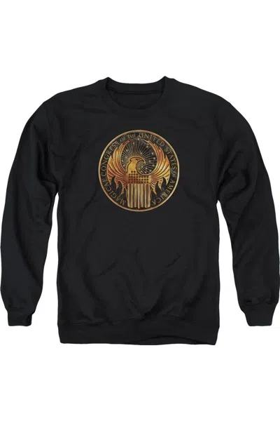 Gildan Fantastic Beasts Magical Congress Crest Adult Crewneck Sweatshirt In Black