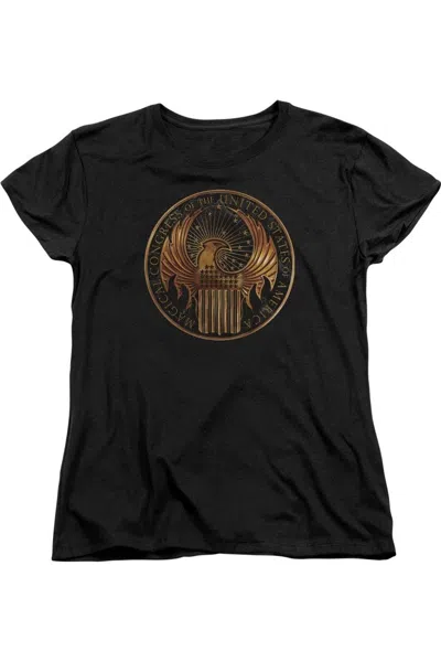 Gildan Fantastic Beasts Magical Congress Crest Short Sleeve Womens Tee / T-shirt In Black