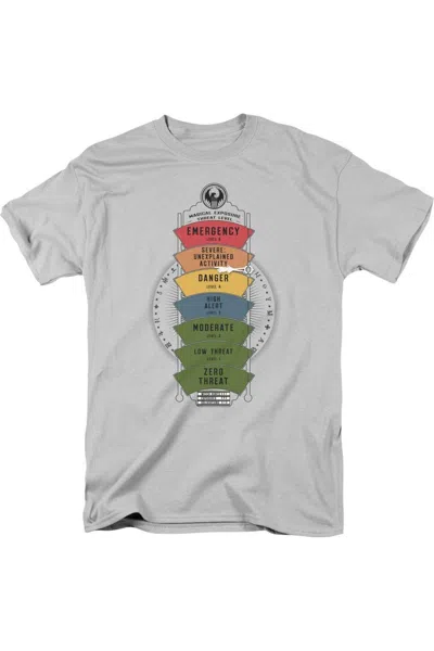 Gildan Fantastic Beasts Magical Exposure Threat Level Short Sleeve Adult Tee / T-shirt In Silver