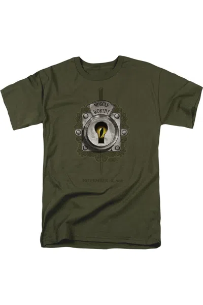 Gildan Fantastic Beasts Muggle Worthy Short Sleeve Adult Tee / T-shirt In Green