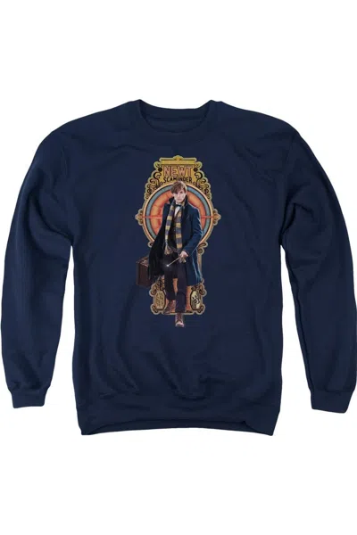 Gildan Fantastic Beasts Newt Scamander Adult Crewneck Sweatshirt In Blue
