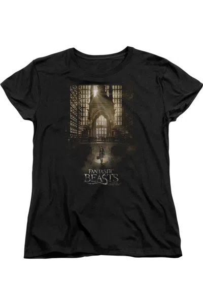 Gildan Fantastic Beasts Poster Short Sleeve Womens Tee / T-shirt In Black