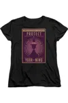 Gildan Fantastic Beasts Protect Your Mind Short Sleeve Womens Tee / T-shirt In Black