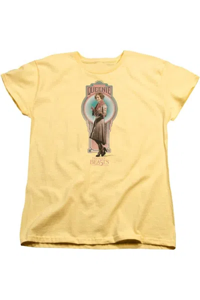 Gildan Fantastic Beasts Queenie Short Sleeve Womens Tee / T-shirt In Yellow