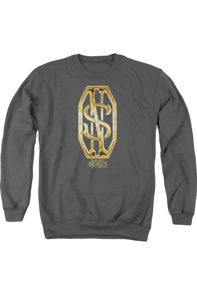 Gildan Fantastic Beasts Scamander Monogram Adult Crewneck Sweatshirt In Pink