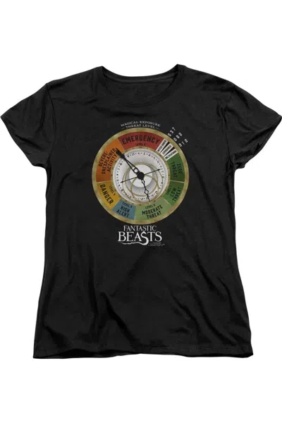 Gildan Fantastic Beasts Threat Gauge Short Sleeve Womens Tee / T-shirt In Black