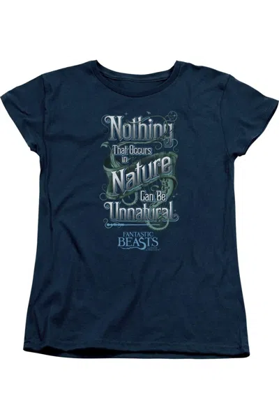 Gildan Fantastic Beasts Unnatural Short Sleeve Womens Tee / T-shirt In Blue