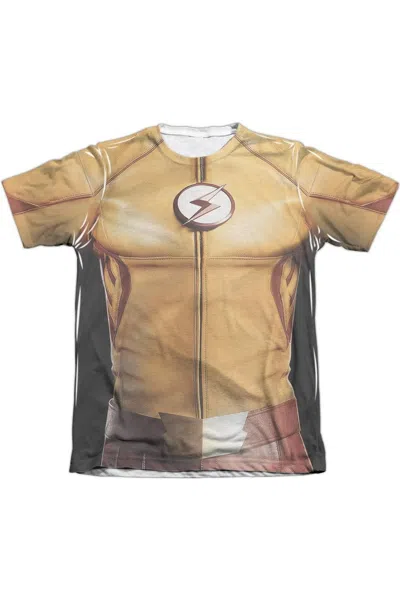 Gildan Flash Kid Flash Uniform Adult Poly/cotton Short Sleeve Tee / T-shirt In Gold